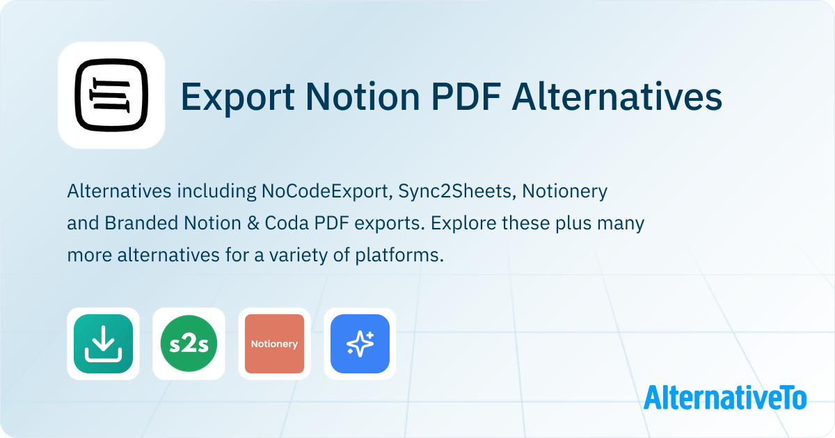 Export Notion PDF Alternatives - Explore Similar Sites & Apps ...