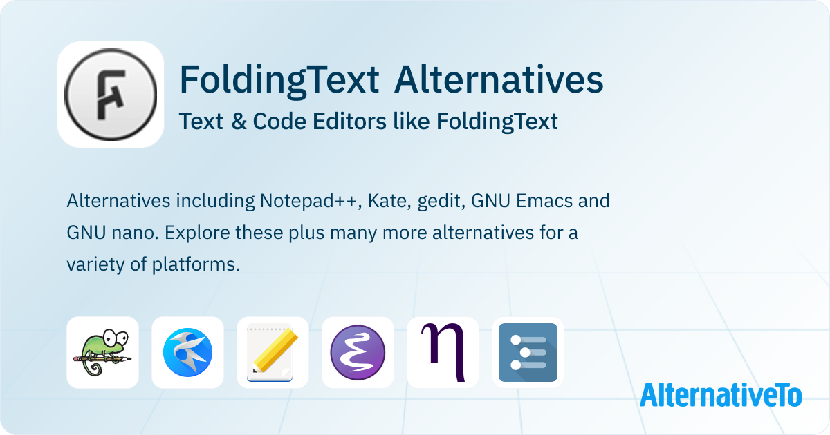 FoldingText Alternatives: Top 12 Text & Code Editors | AlternativeTo