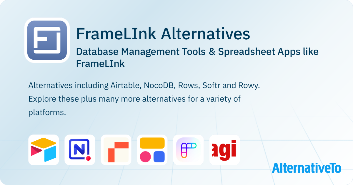 FrameLInk Alternatives: Top 7 Database Management Tools | AlternativeTo