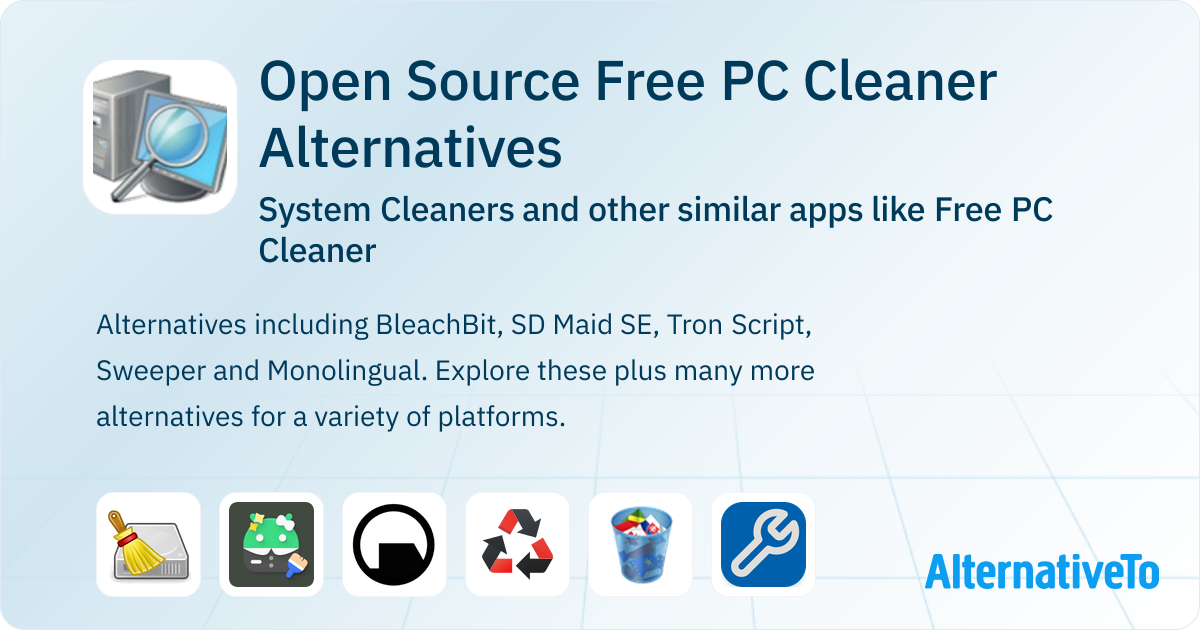System Clean Free Open Source Free PC Cleaner Alternatives: Top 19 System Cleaners ...