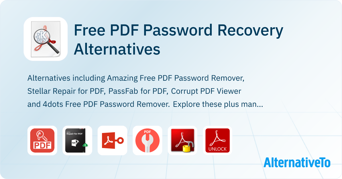 Free PDF Password Recovery Alternatives - Explore Similar Software ...