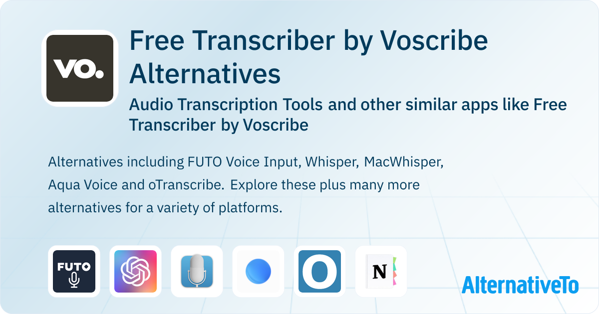 Free Transcriber by Voscribe Alternatives: Top 12 Audio Transcription ...