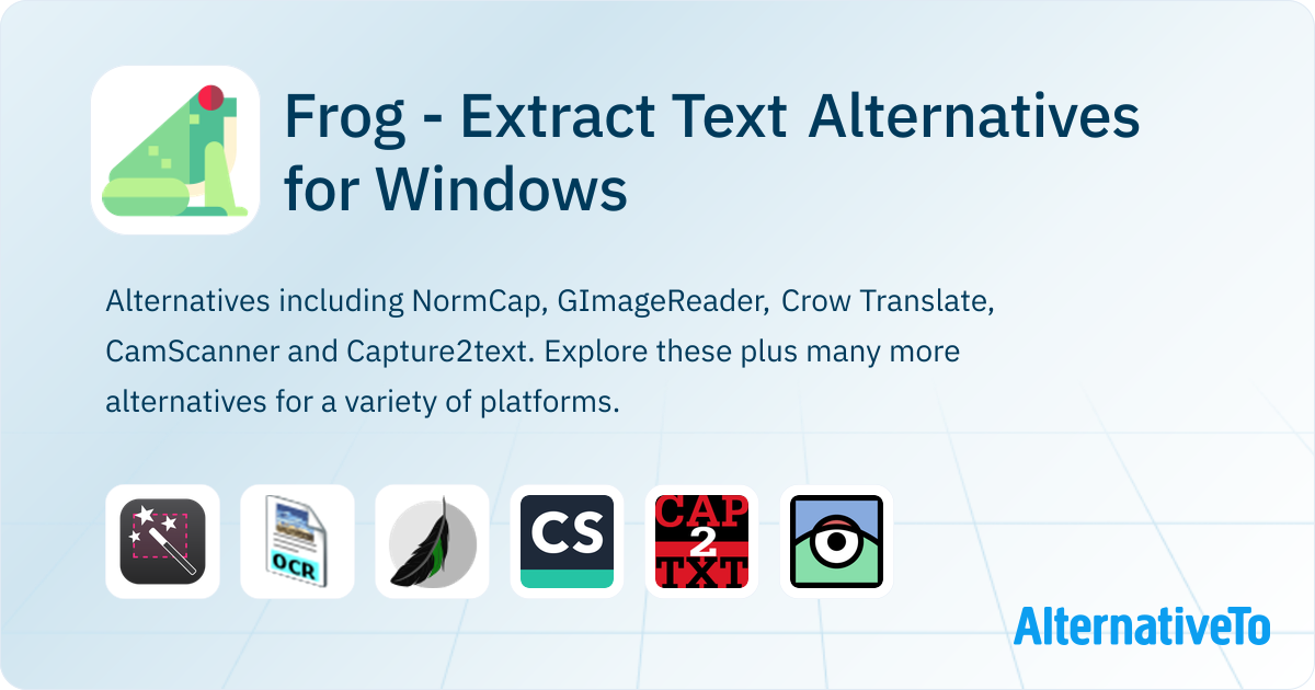 Frog - Extract Text Alternatives for Windows | AlternativeTo