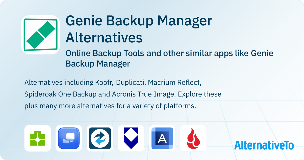 Genie Backup Manager Alternatives: Top 12 Online Backup Tools & Similar ...