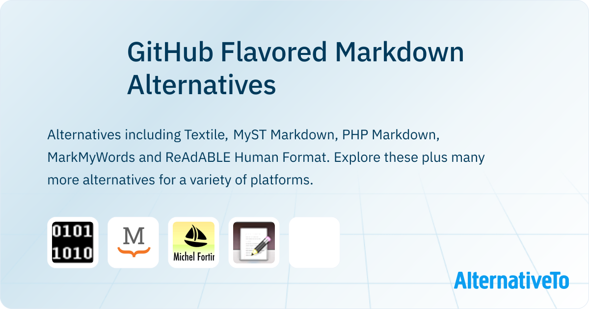 GitHub Flavored Markdown Alternatives - Explore Similar Apps & Services ...