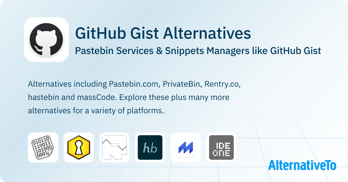 GitHub Gist Alternatives: Top 12 Pastebin Services | AlternativeTo