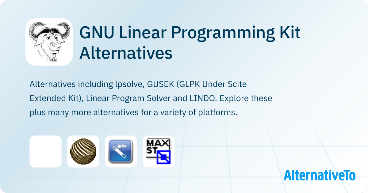 GNU Linear Programming Kit Alternatives - Explore Similar Software ...
