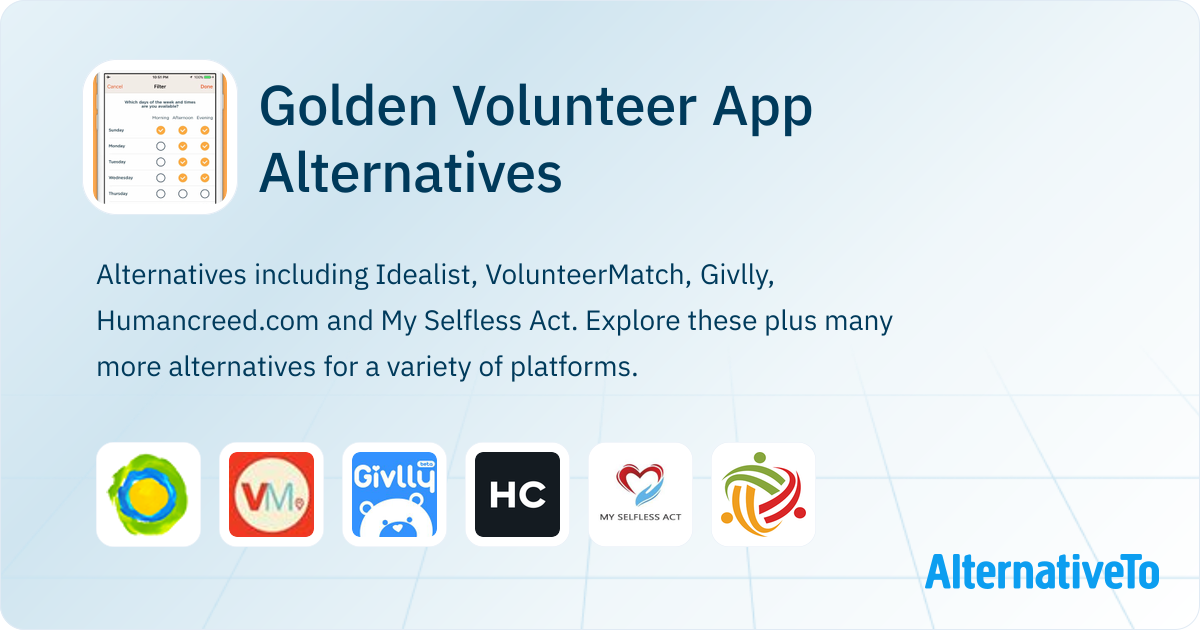 Golden Volunteer App Alternatives and Similar Apps | AlternativeTo