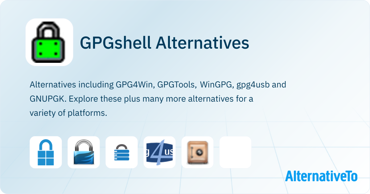 Wingpg GPGshell Alternatives - Explore Similar Software | AlternativeTo