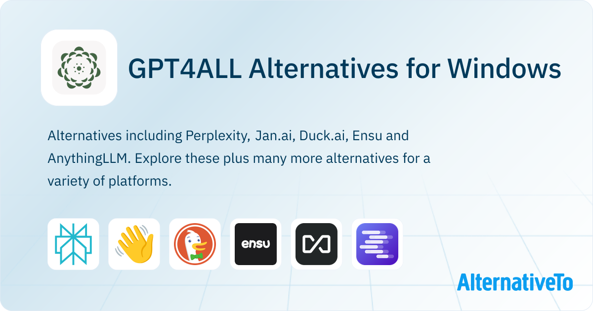 GPT4ALL Alternatives for Windows: Top 12 AI Chatbots | AlternativeTo