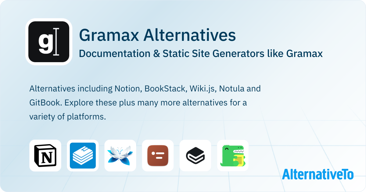 Gramax Alternatives: Top 12 Documentation Generators | AlternativeTo