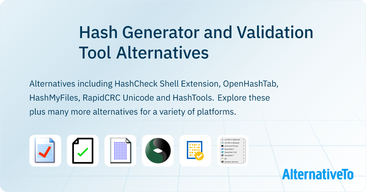 Hash Generator and Validation Tool Alternatives - Explore Similar ...