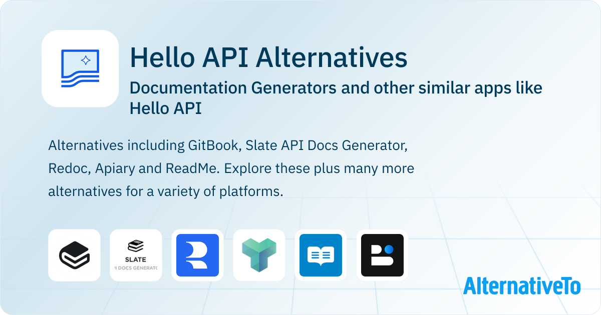 Hello API Alternatives: Top 7 Documentation Generators & Similar ...