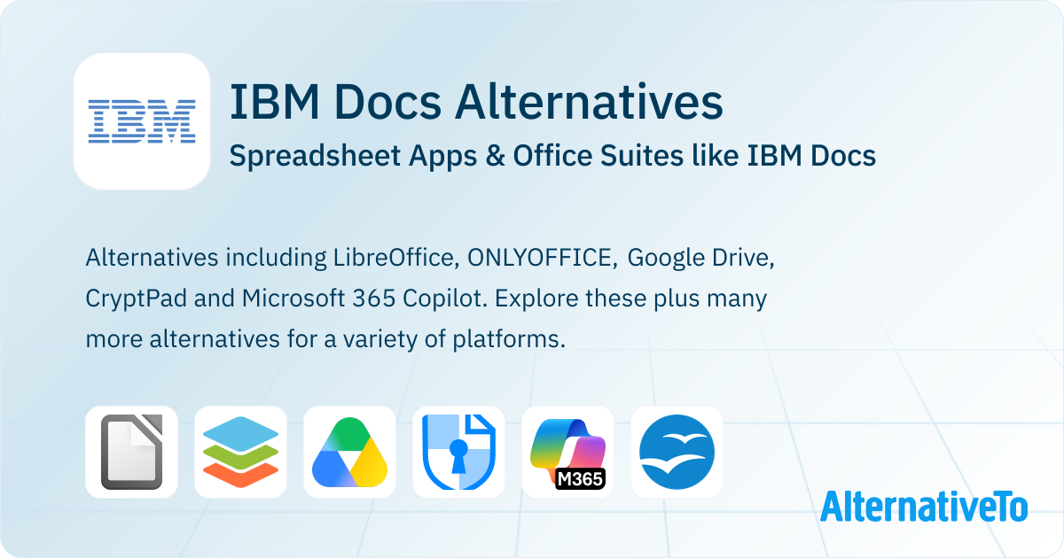 IBM Docs Alternatives: Top 12 Spreadsheet Apps & Office Suites ...
