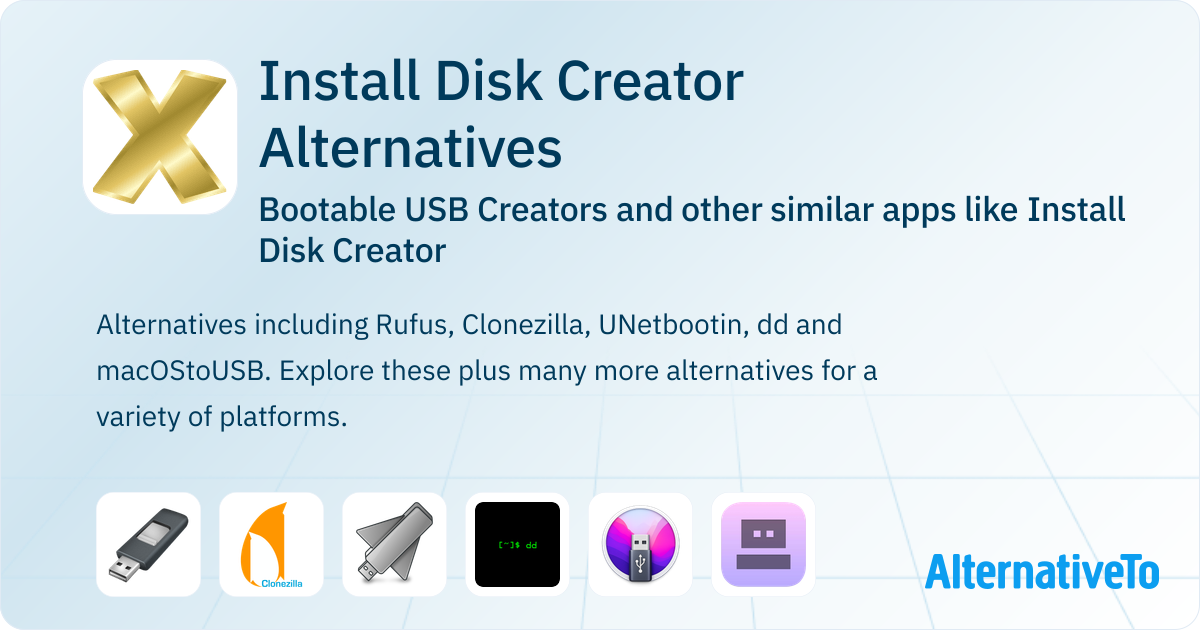 Install Disk Creator Alternatives: Top 14 Bootable USB Creators ...
