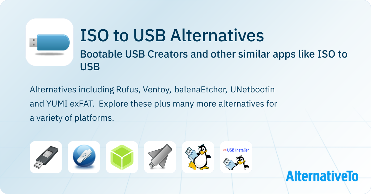 Usb Software Iso Names ISO to USB Alternatives: Top 12 Bootable USB Creators & Similar Apps ...