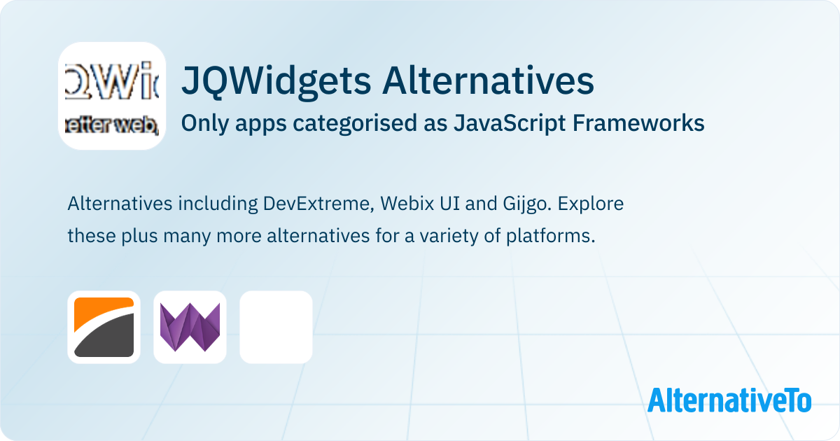 JQWidgets Alternatives: Top 3 JavaScript Frameworks | AlternativeTo