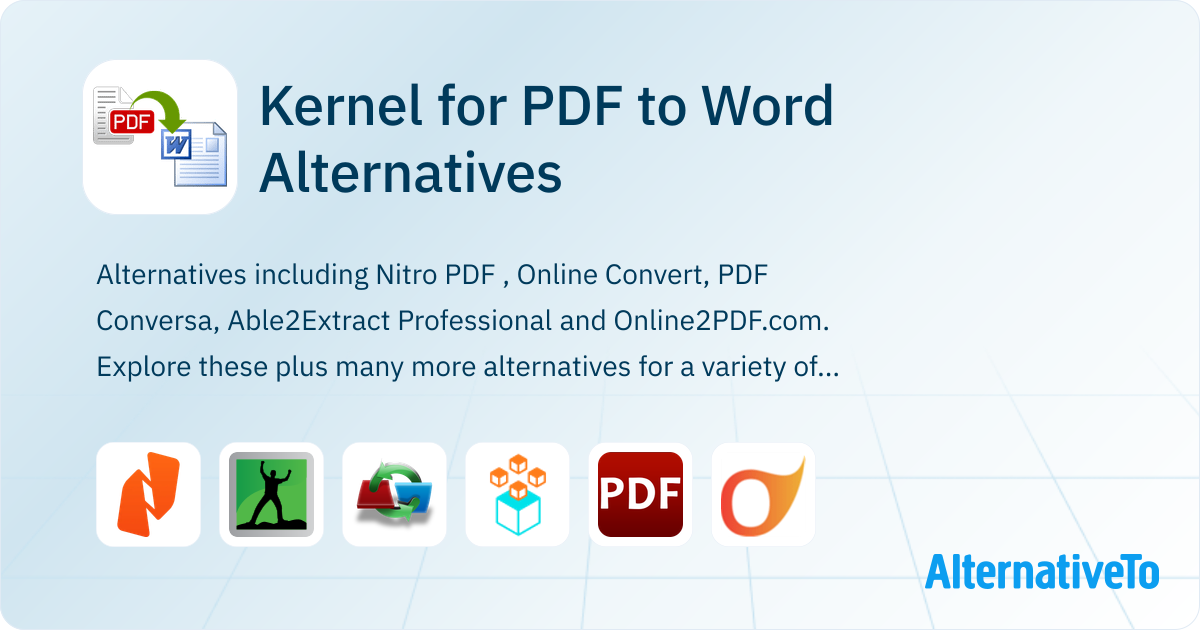 Kernel for PDF to Word Alternatives - Explore Similar Software ...