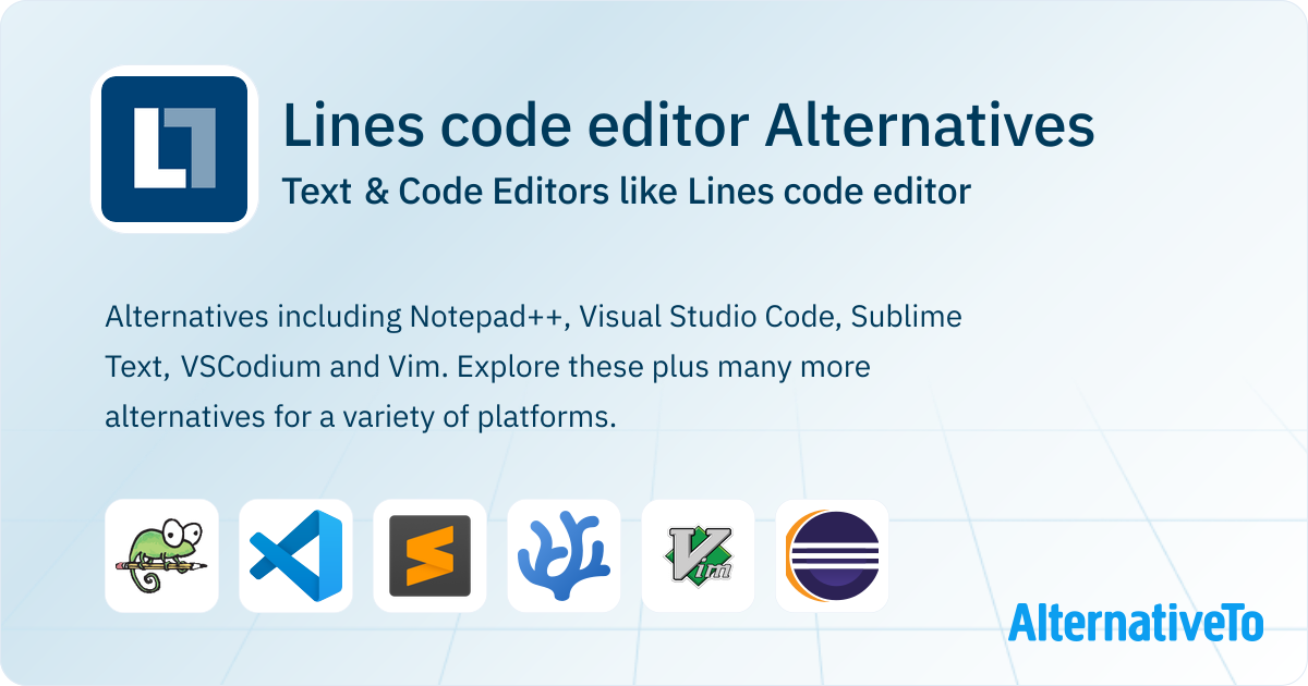 Lines code editor Alternatives: Top 12 Text & Code Editors | AlternativeTo