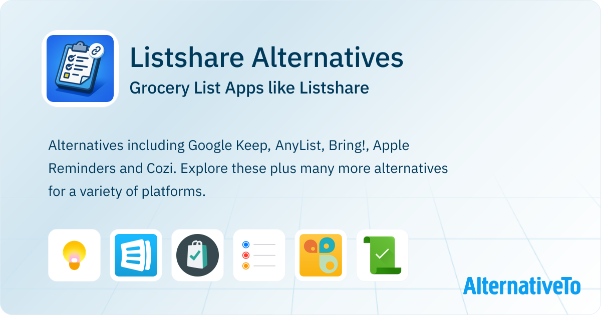 List Similiar Part Listshare Alternatives: Top 11 Grocery List & Similar Apps | AlternativeTo