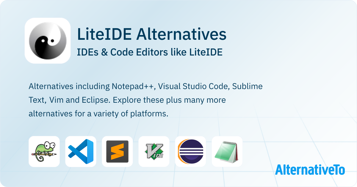 LiteIDE Alternatives: Top 20 IDEs & Code Editors | AlternativeTo