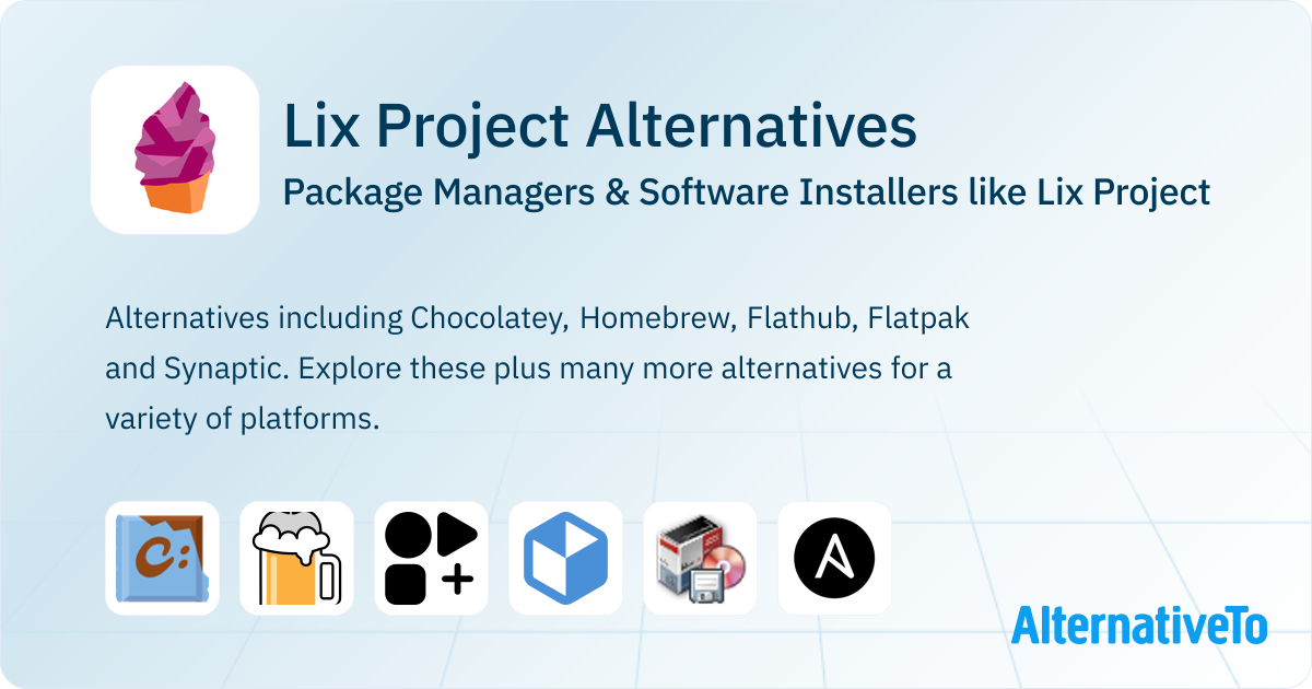 Lix Project Alternatives: Top 12 Package Managers | AlternativeTo