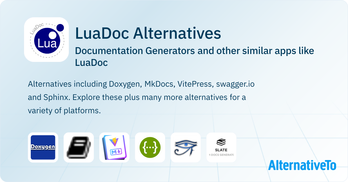 LuaDoc Alternatives: Top 12 Documentation Generators & Similar Apps ...