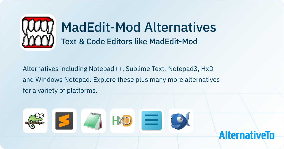 MadEdit-Mod Alternatives: Top 12 Text & Code Editors | AlternativeTo