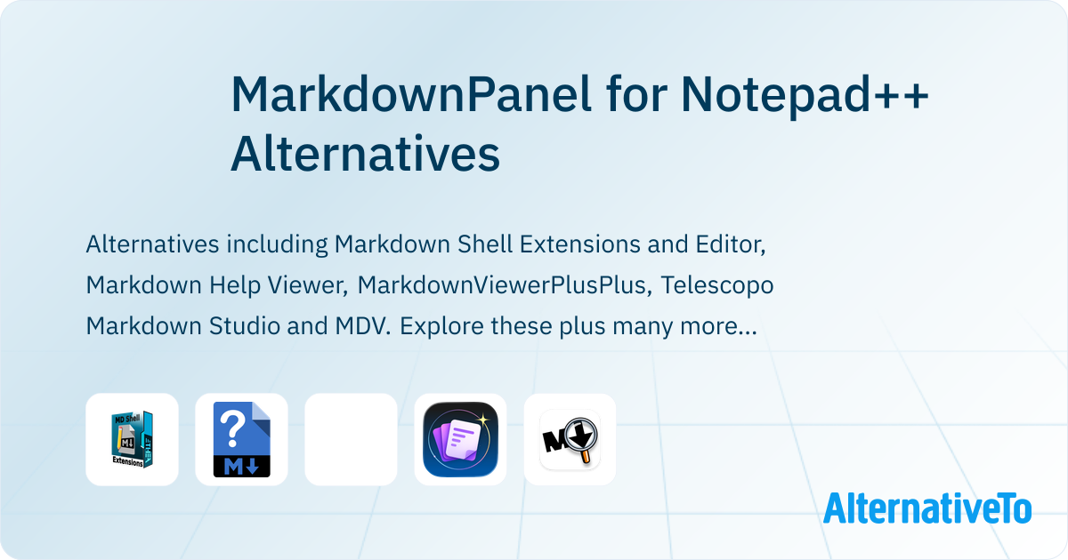 MarkdownPanel for Notepad++ Alternatives - Explore Similar Software ...