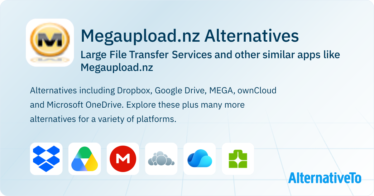 Mega Upload File System Megaupload.nz Alternatives: Top 12 Large File Transfer Services ...