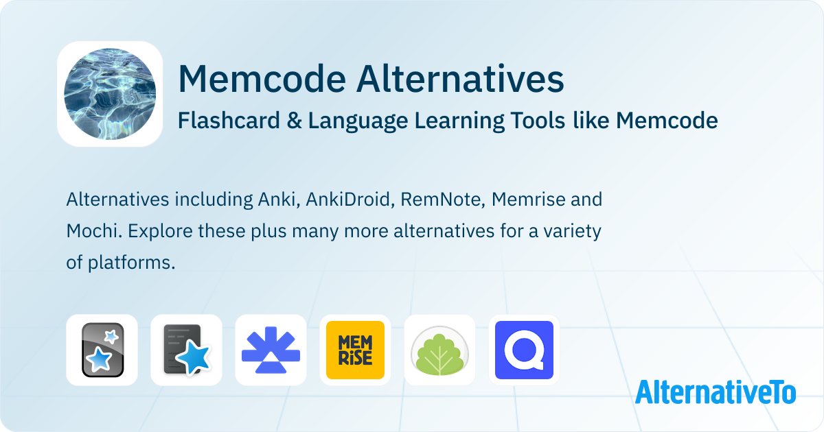 Memcode Alternatives: Top 12 Flashcard Learning Tools | AlternativeTo