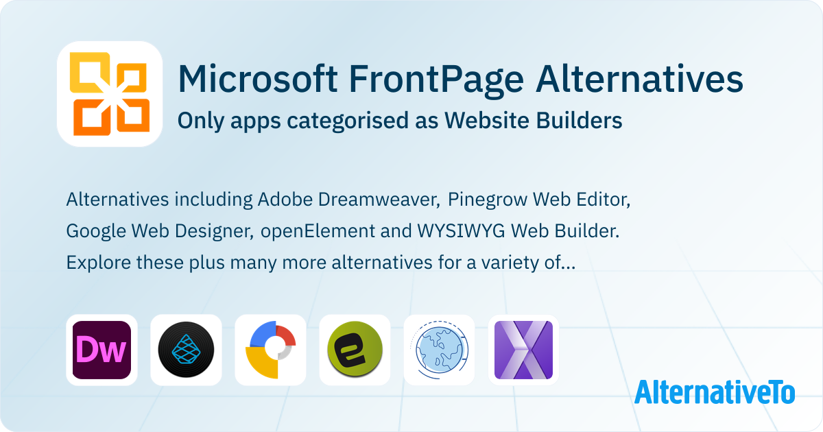 Microsoft FrontPage Alternatives Top 8 Website Builders AlternativeTo