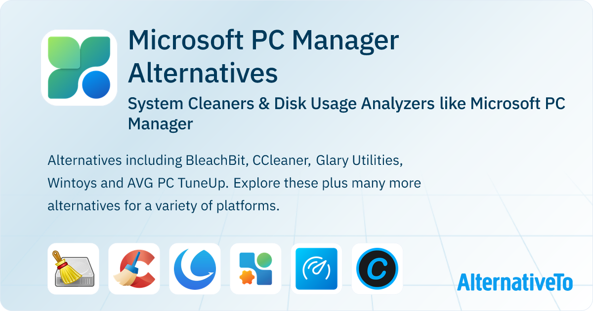 Microsoft PC Manager Alternatives: Top 12 System Cleaners | AlternativeTo