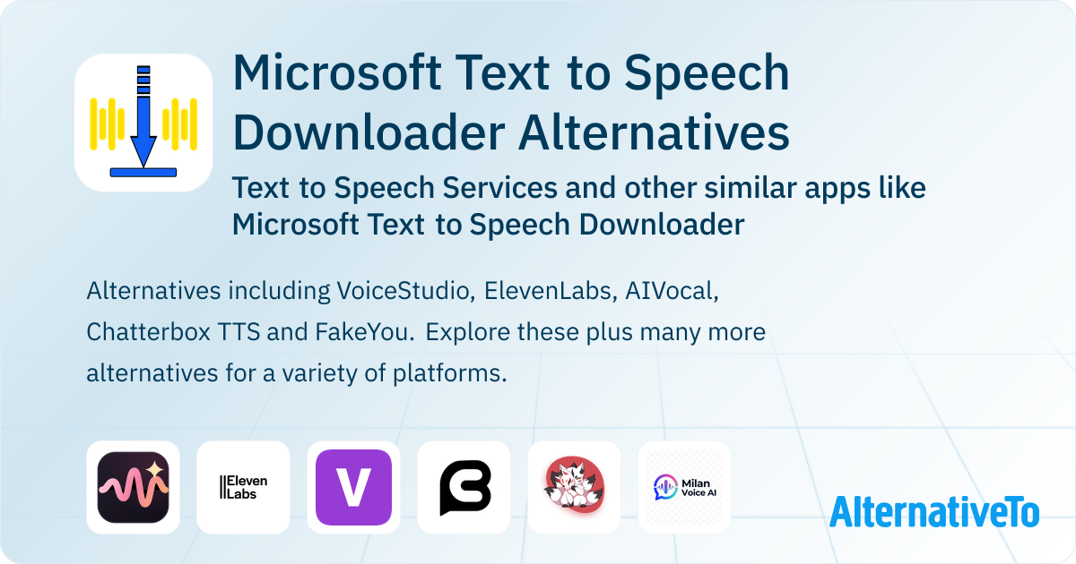 Microsoft Text to Speech Downloader Alternatives: Top 13 Text to Speech ...