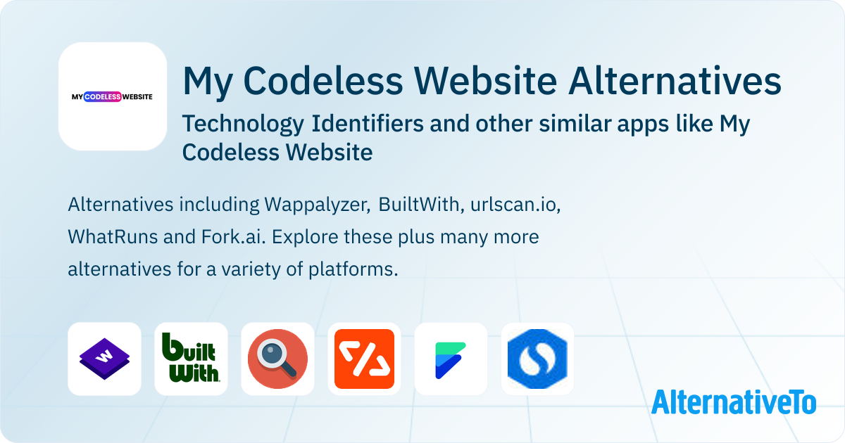 My Codeless Website Alternatives: Top 16 Technology Identifiers ...