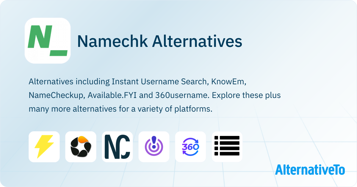 Namechk Alternatives - Explore Similar Sites & Apps | AlternativeTo