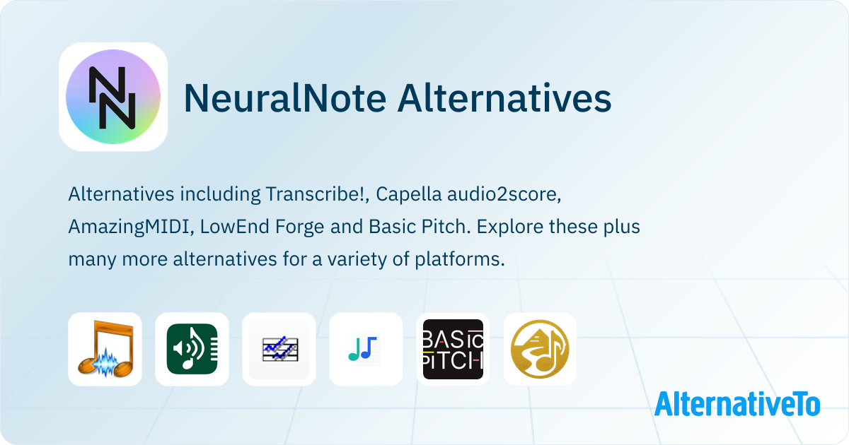 NeuralNote Alternatives - Explore Similar Software | AlternativeTo