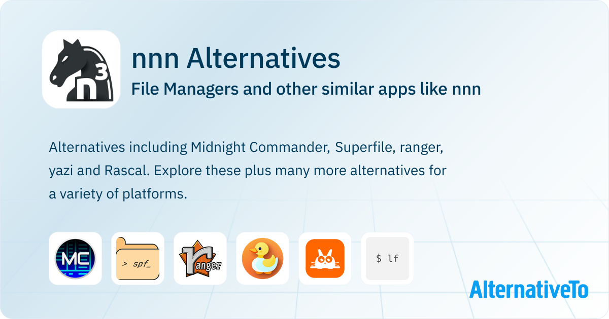 nnn Alternatives: Top 15 File Managers & Similar Apps | AlternativeTo