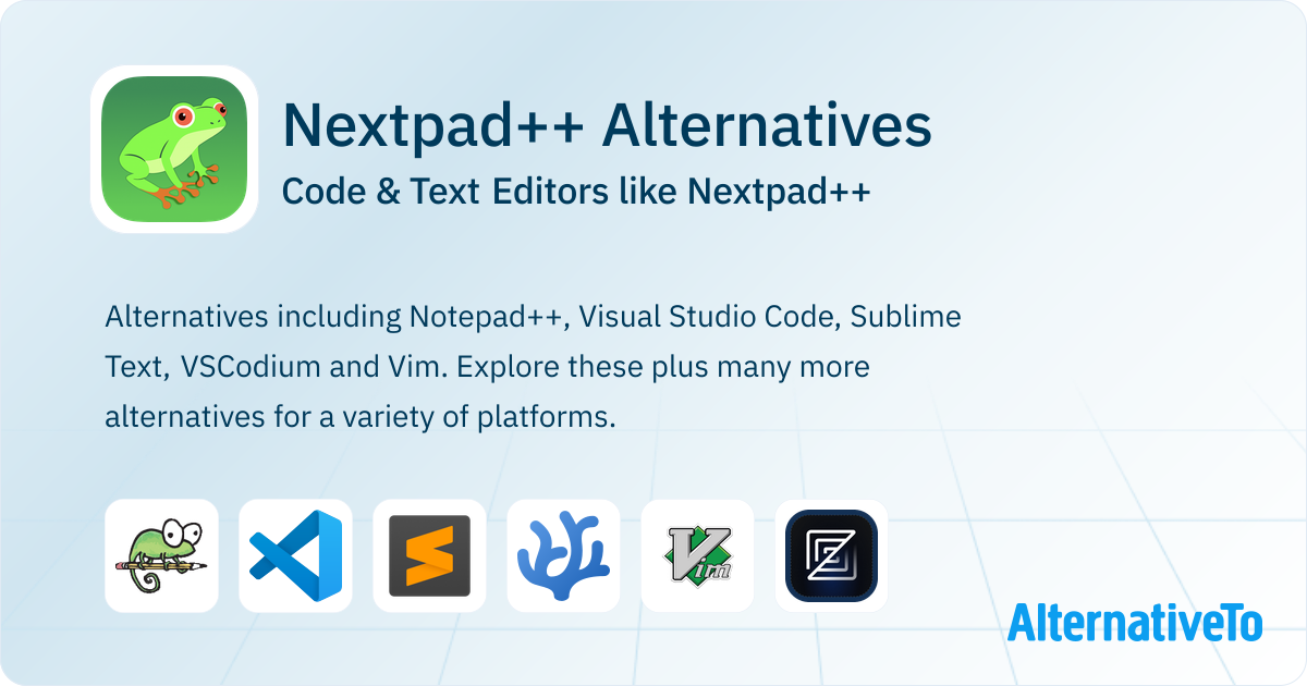 Nextpad++ Alternatives: Top 12 Code & Text Editors | AlternativeTo