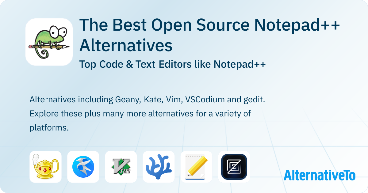 Open Source Notepad++ Alternatives: Top 12 Code & Text Editors ...