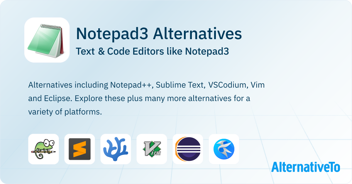 Notepad3 Alternatives: Top 12 Code & Text Editors | AlternativeTo