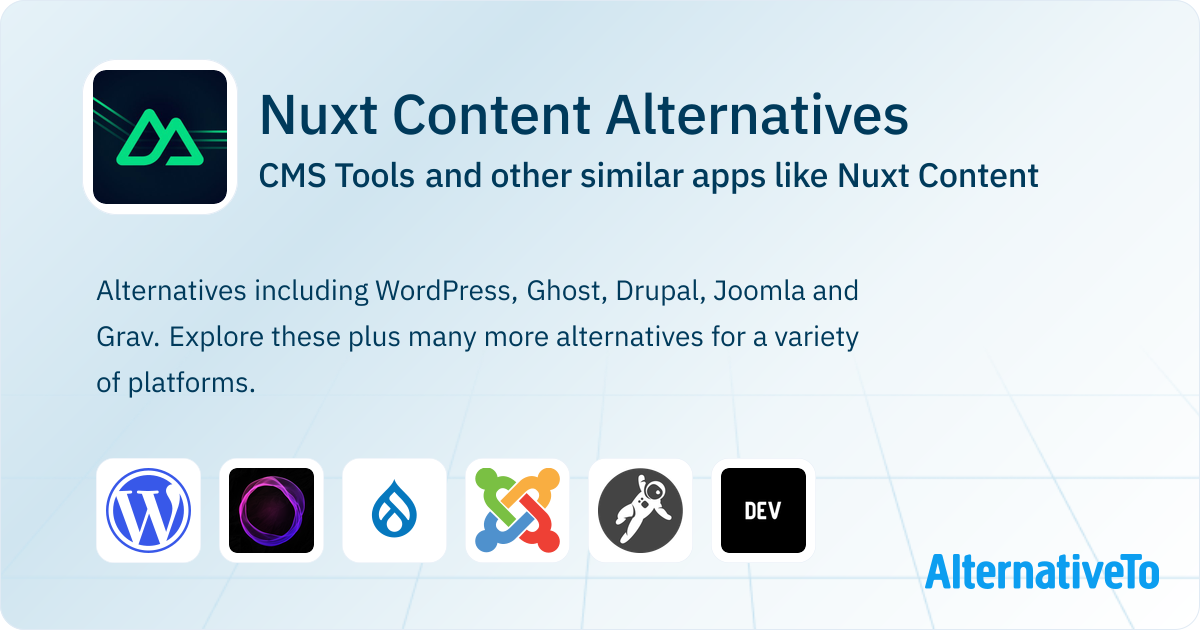 Nuxt Content Alternatives: Top 12 CMS Tools & Similar Apps | AlternativeTo