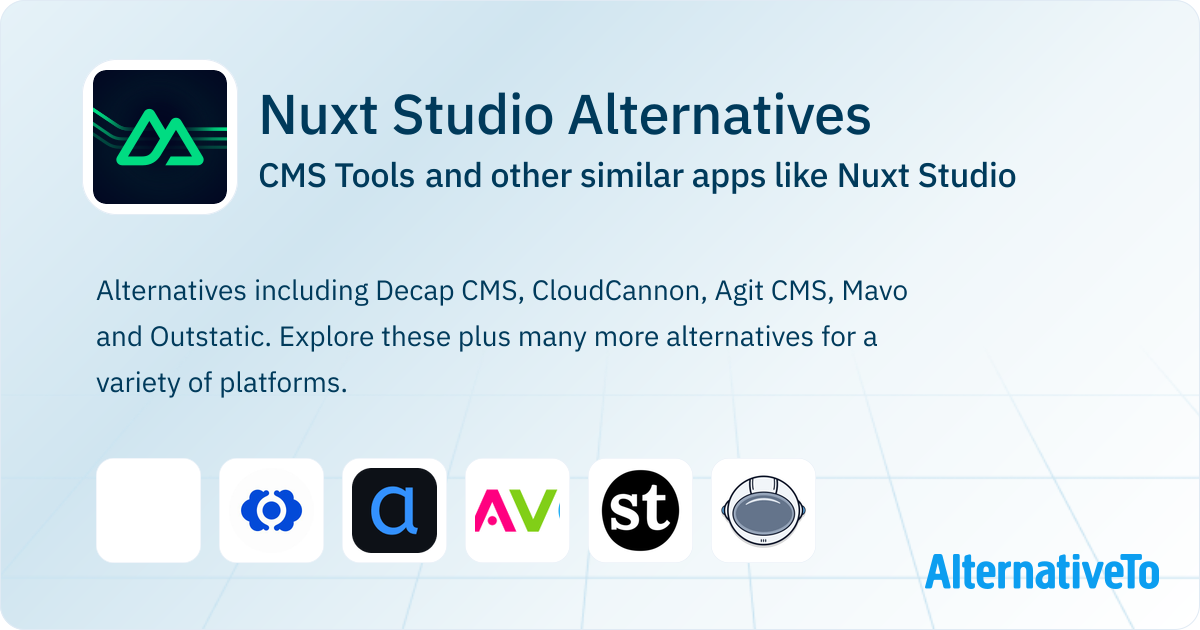 Nuxt Studio Alternatives: Top 9 CMS Tools & Similar Apps | AlternativeTo