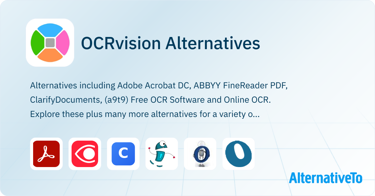 OCRvision Alternatives - Explore Similar Software | AlternativeTo
