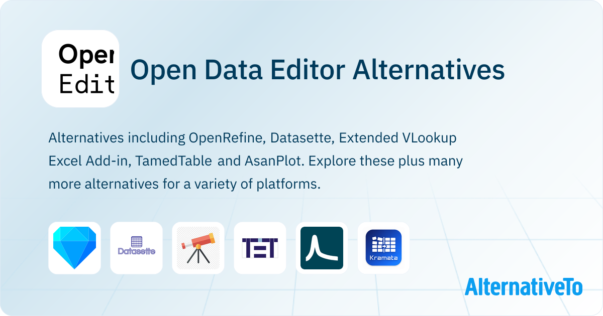 Open Data Editor Alternatives - Explore Similar Software | AlternativeTo