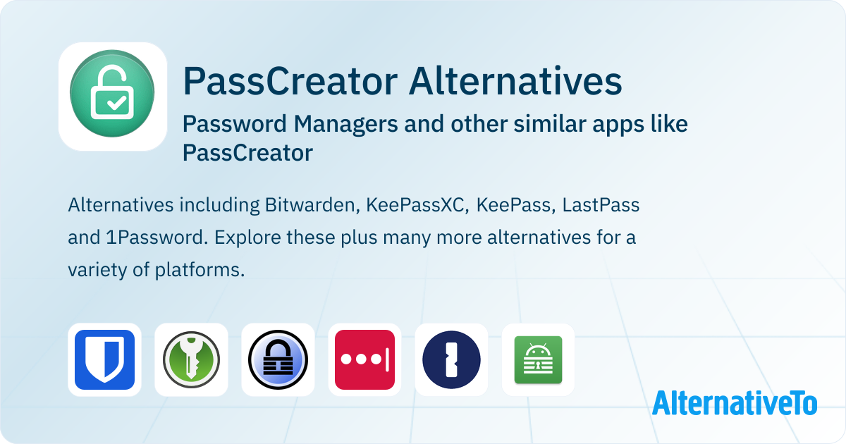 PassCreator Alternatives: Top 12 Password Managers & Similar Apps ...