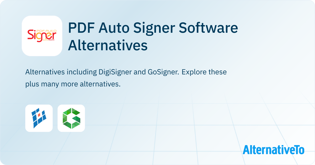 Auto Pdf Singer Java PDF Auto Signer Software Alternatives - Explore Similar Apps & Services ...