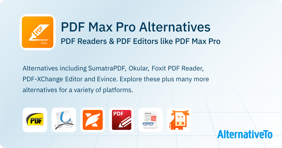 PDF Max Pro Alternatives: Top 12 PDF Readers & PDF Editors | AlternativeTo