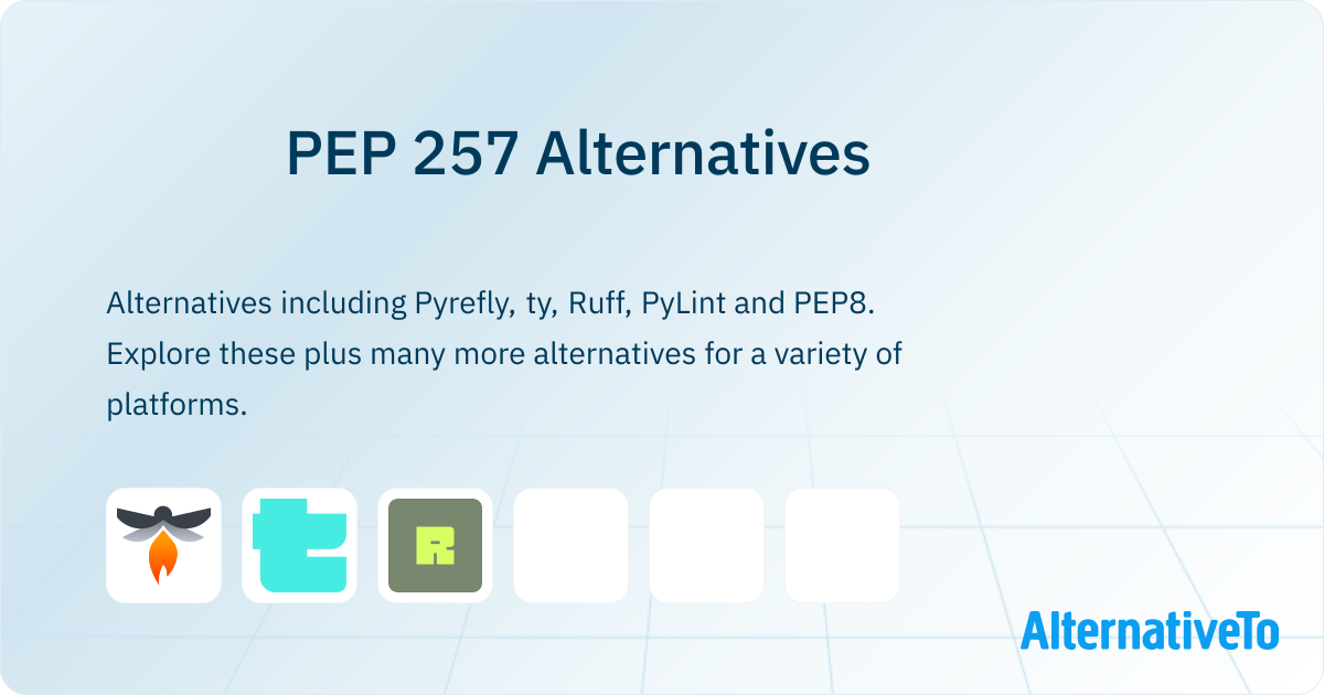 PEP 257 Alternatives - Explore Similar Software | AlternativeTo