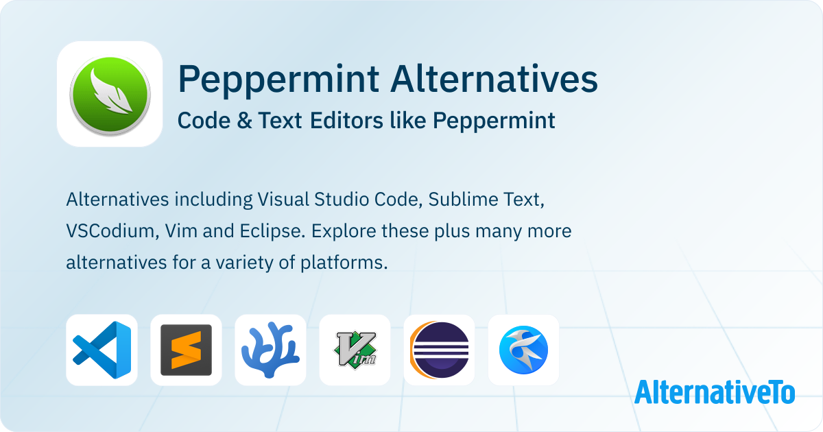 Peppermint Alternatives: Top 12 Code & Text Editors | AlternativeTo
